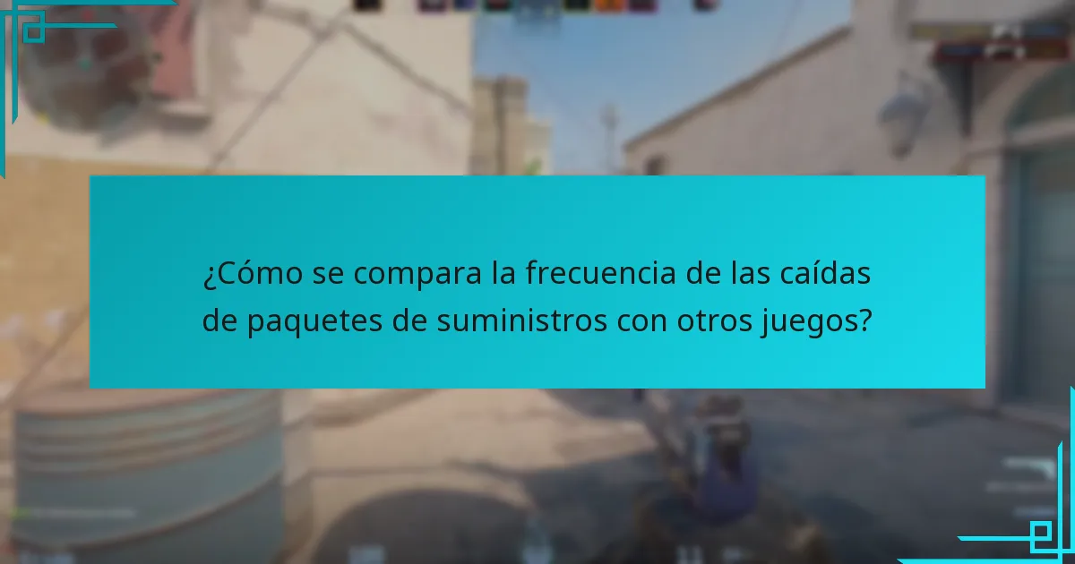¿Cómo se compara la frecuencia de las caídas de paquetes de suministros con otros juegos?