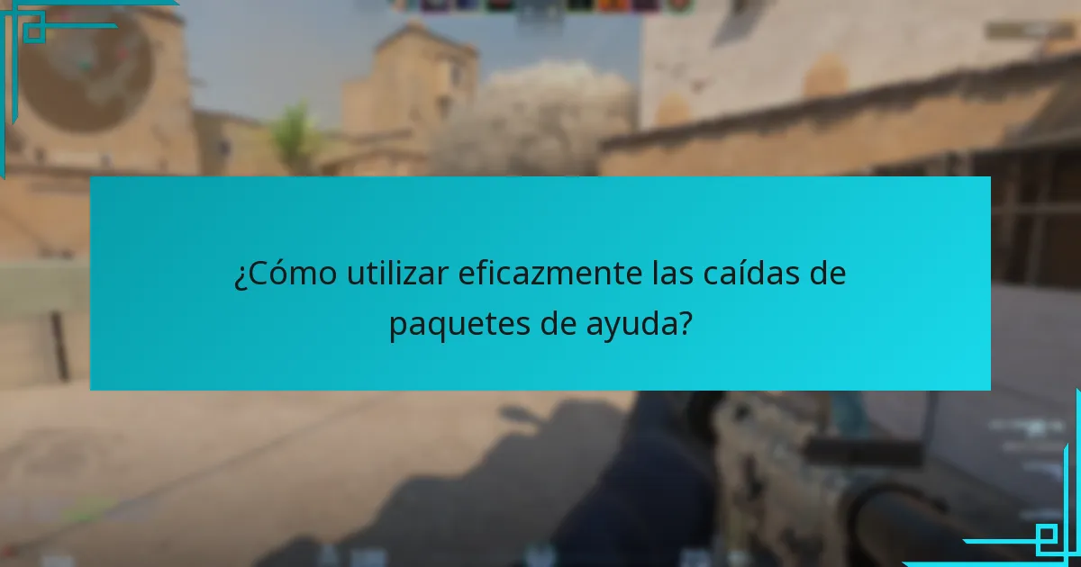¿Cómo utilizar eficazmente las caídas de paquetes de ayuda?