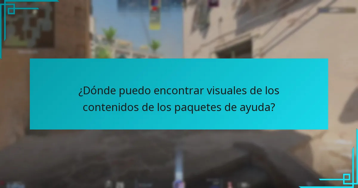 ¿Dónde puedo encontrar visuales de los contenidos de los paquetes de ayuda?