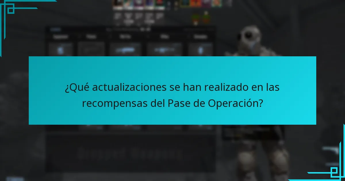 ¿Qué actualizaciones se han realizado en las recompensas del Pase de Operación?