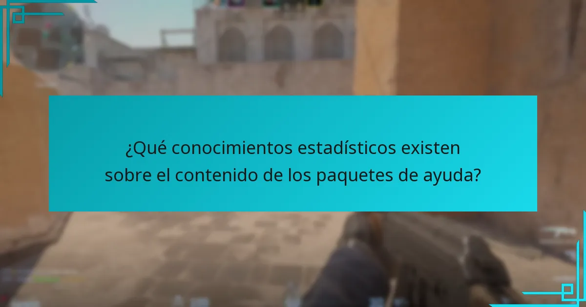 ¿Qué conocimientos estadísticos existen sobre el contenido de los paquetes de ayuda?
