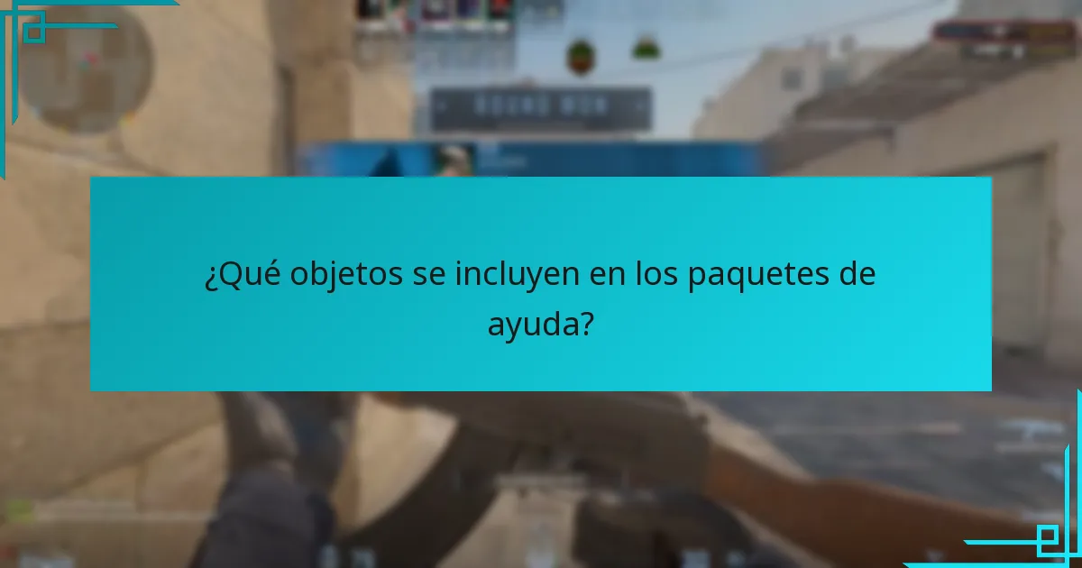 ¿Qué objetos se incluyen en los paquetes de ayuda?